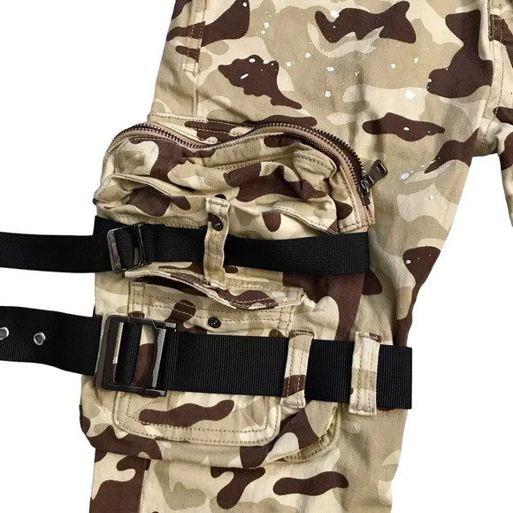 Industrial Indigo NWT Camouflage Cargo Skinny Jeans Men 32 x 32 - Picture 6 of 13